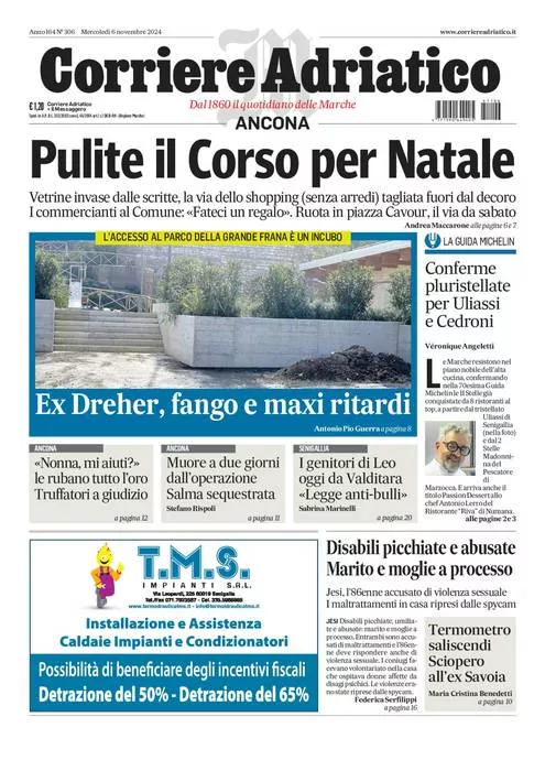 Prima-pagina-corriere adriatico-edizione-di-oggi-06-11-2024